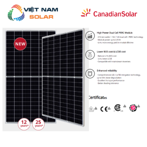Tấm Pin Năng Lượng Mặt Trời Canadian 665WP